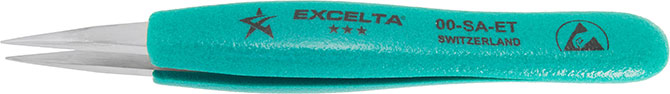 Excelta 00-SA-ET Neverust Ergo-Tweez Cushion Grip Tweezers With Straight Strong Tips