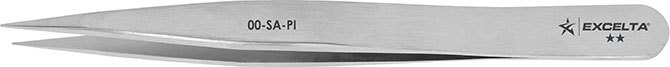 Excelta 00-SA-PI Stainless Steel Anti-magnetic Tweezers, 4-1/2"