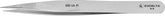 Excelta 000-SA-PI Straight Strong Two Star 4.5" Stainless/Anti-Magnetic Tweezer With Radius Edges
