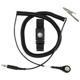 Desco 04549 Trustat Ergoclean  Wrist Strap Kit with 12' Coil Cord, 4mm Snap, Black