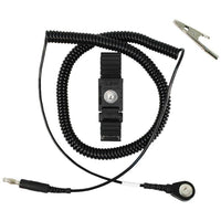 Desco 04549 Trustat Ergoclean  Wrist Strap Kit with 12' Coil Cord, 4mm Snap, Black