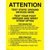 Desco 06741 Wrist Strap / Foot Ground Test Station Poster, 5pk
