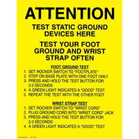 Desco 06741 Wrist Strap / Foot Ground Test Station Poster, 5pk