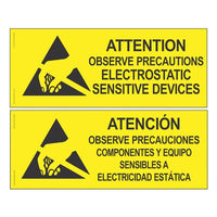 Desco 06750 Attention Sign English Spanish, 4in x 10in