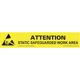 Desco 06751 Attention Static Work Area Bench Sign, 1" x 6"