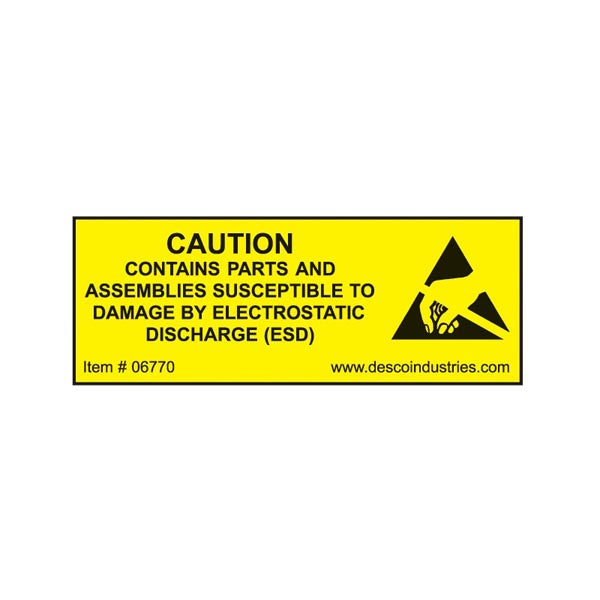 Desco 06770 Equipment Containing ESDS Label 500/Roll