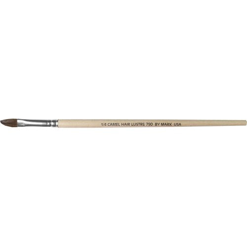 Gordon Brush 0790-00025 Artist Brush,Flat, Anti-Static, Camel/Wood, Size 1/4"