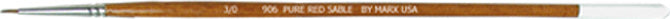 Gordon Brush 0906-00300 Pure Red Sable Round Artist Brush Size, 3/0