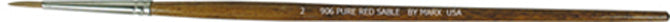 Gordon Brush 0906-02000 Pure Red Sable Round Artist Brush with .079" Diameter & 7" Handle