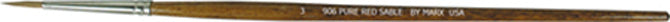 Gordon Brush 0906-03000 Pure Red Sable Round Artist Brush Size, 3