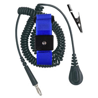 Desco 09078 Single Conductor Adjustable Fabric Wrist Strap, 6' Coil Cord