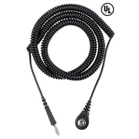 Desco 09680 Single Conductor Coil Cord Straight, 12 ft, 4mm Snap