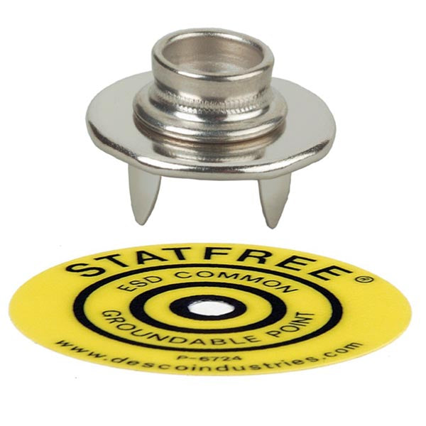 Desco 09861 Push & Clinch Snap Stud with Ground Point Label