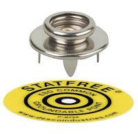 Desco 09863 Pronged 10mm Push and Clinch Socket Snap with Common Ground Point Symbol Label