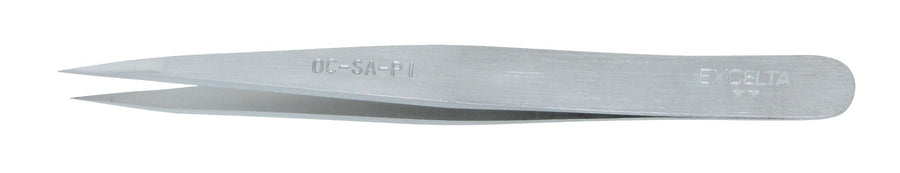 Excelta 0C-SA-PI 2-Star Stainless Steel Short Fine Point Tweezers, 3-1/2"