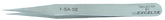 Excelta 1-SA-SE 1 Star Stainless Steel Anti-magnetic Tweezers with Slender Straight Tip, 4-1/2"