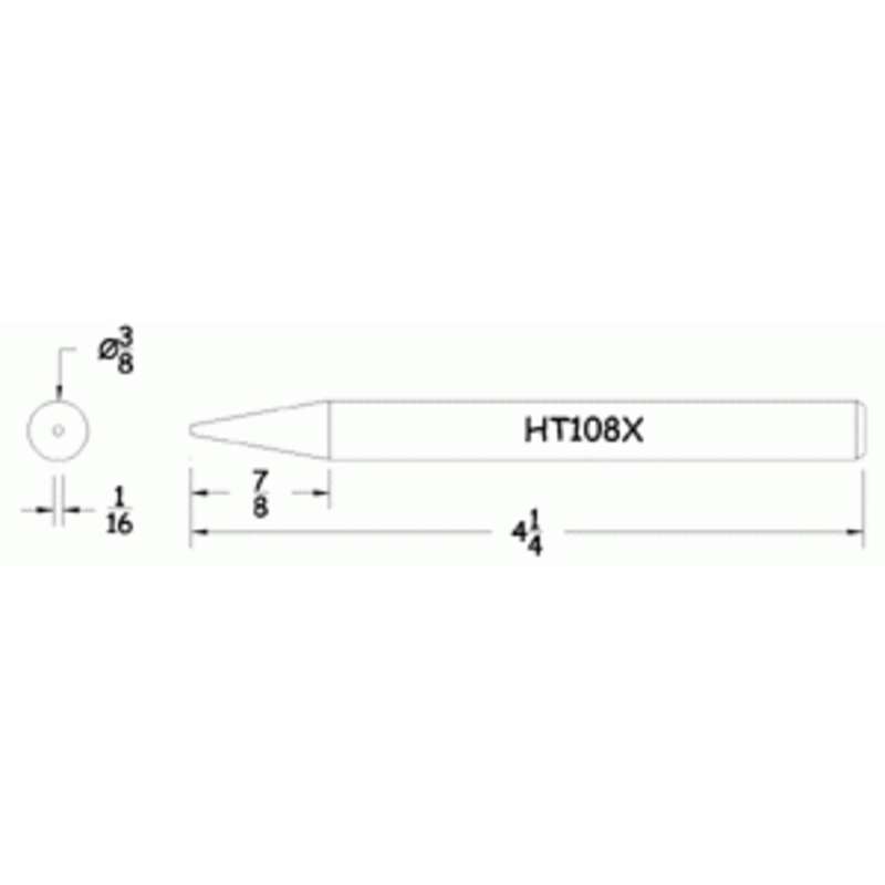 Hexacon HT108X Conical Solder Tip with 3/8"