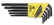 Bondhus 10937 Balldriver Hex Key L-Wrench Set, .050-3/8", 13-Piece