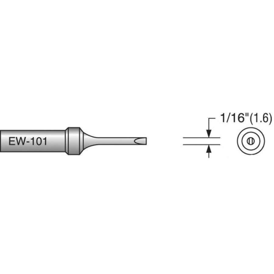 Plato EW-101 EW Series Narrow Screwdriver Soldering Tip, Alternate for Weller ETR, .063"