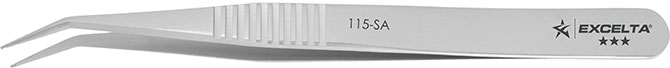 Excelta 115-SA Neverust Tweezers With SMD Paddle Tip, 3 Star, 4-1/4"