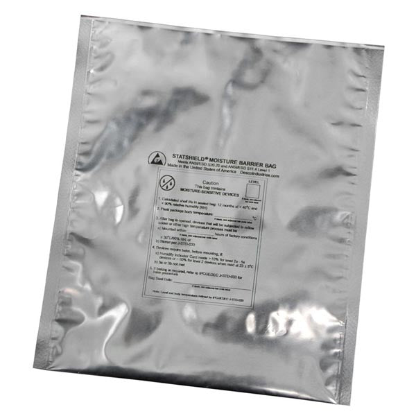 Desco 13960 Statshield Reinforced Foil Moisture Barrier Bag, 10" x 20"