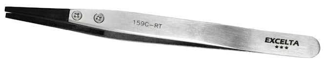Excelta 159C-RT 3 Star ESD-Safe Softip Stainless Steel Tweezer, 5"