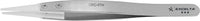 Excelta 159D-RTW 3-Star Resistant Stainless Steel Tweezer with Replaceable Flat Delrin Tip, 5"