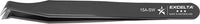 Excelta 15A-SW Carbon Steel Swiss Radius Edge Cutting Tweezers With 70° Angulated Head And Flat Blades, 4.5"