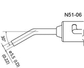 HAKKO N51-06 Bent 30° Hot Air Nozzle 5.5mm