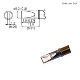 HAKKO T15-DL52 Long Chisel Solder Tip, 5.20mm x 12.00mm