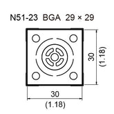 HAKKO N51-23 BGA Hot Air Nozzle, FR-811/810B/810 29 x 29mm