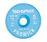 Techspray 1808-10F Pro-Wick Rosin Desoldering Braid, .035", 10' White ESD Spool
