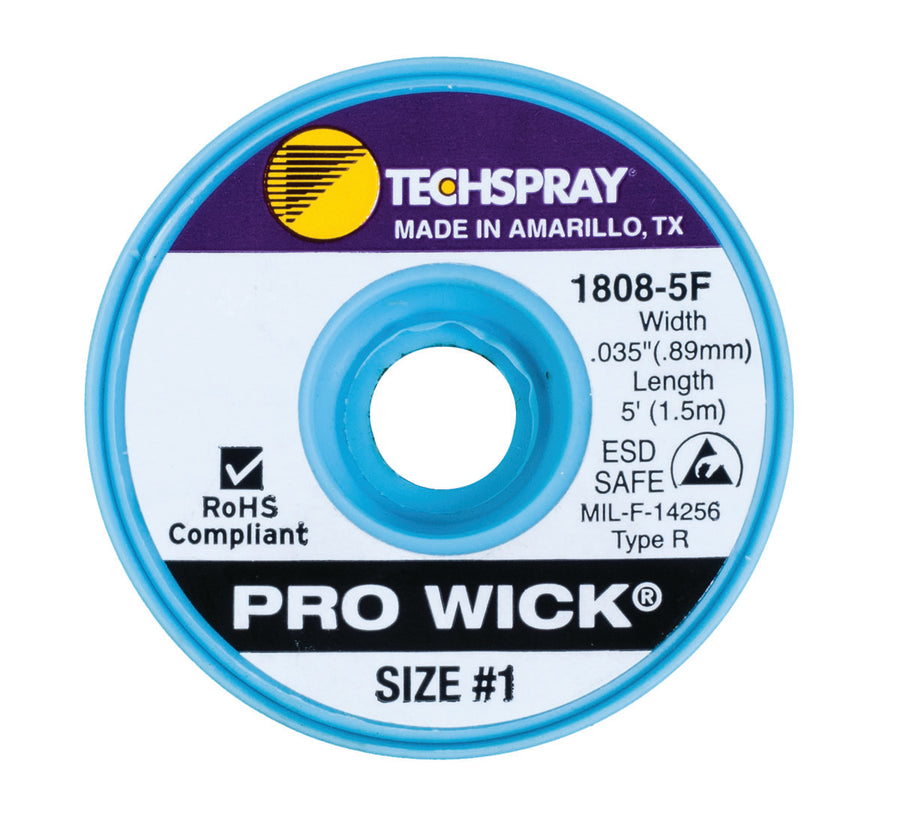 Techspray 1808-5F Pro Wick Rosin Desoldering Braid