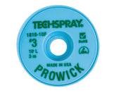 Techspray 1810-10F Pro-Wick Rosin Desoldering Braid, .075", 10' Green ESD Spool