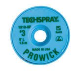 Techspray 1810-5F Pro Wick Rosin Desoldering Braid, .075", 5' Green ESD Spool 