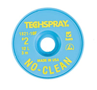 Techspray 1821-10F No-Clean Desoldering Braid, .055", 10' Yellow ESD Spool