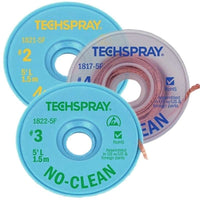 Techspray 1821-50F No-Clean Desoldering Braid, .055", 50' Yellow Standard Spool