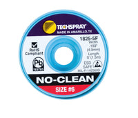 Techspray 1825-5F No-Clean Desoldering Braid, .193", 5' Red ESD Spool
