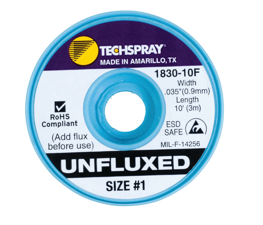 Techspray 1830-10F Unfluxed Desoldering Braid