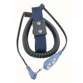 Desco 19690 Dual Conductor Adjustable Fabric Wrist Strap with 6ft Right Angle Coil Cord