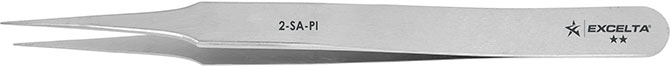 Excelta 2-SA-PI 2-Star Anti-Magnetic Stainless Steel Tweezer with Straight, 4-3/4"