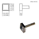 Hakko T15-1207 T15 Series Quad Soldering Tip, 15.5mm x 15.5mm