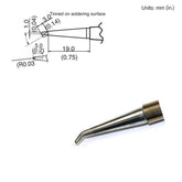Hakko T15-1605 30° Bent Chisel Soldering Tip, 3mm x 1mm