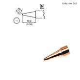 HAKKO T15-B2 Conical Solder Tip for FM-203/204/205/206 Iron, 10.00mm x 0.50mm