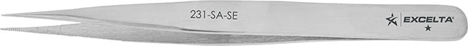 Excelta 231-SA-SE Economy Tweezer with Straight Medium Serrated Tip