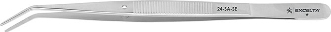 Excelta 24-SA-SE Style 24-SA-SE Economy Tweezer With Angled Broad Tips, 6"
