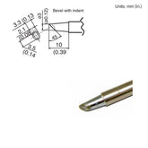 HAKKO T15-BCM3 45 Deg Beveled Solder Tip with Indent for FM-203/204/205/206 Iron, 3.00mm
