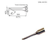 Hakko T15-CF2 60° T15 Series Tinned Bevel Face Soldering Tip, Ø 2mm