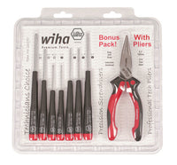 Wiha 26190 Screwdriver Set Slotted/Phillips Precision Handle, 8 Piece