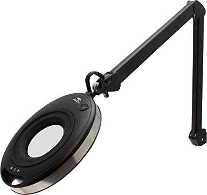 Aven 26501-LED-INX In-X Is An Illuminated Magnifier Lamp Designed For Interchangeable Magnifications Black
